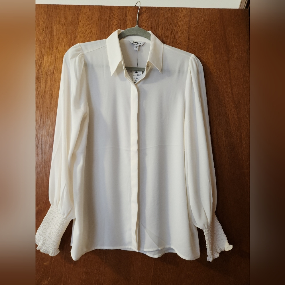 NWT Express Sheer Button Up Top